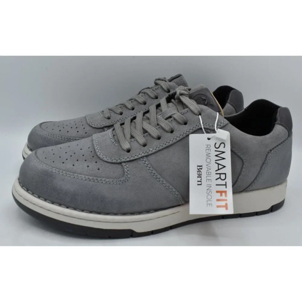 Born Mens Size 11.5‎ Captain Grey Distressed Leather Lace Up Sneakers Shoes
